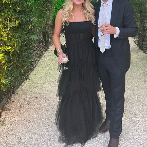 BCBGMaxazria Corset Tulle Gown in Black - Picture 4 of 5